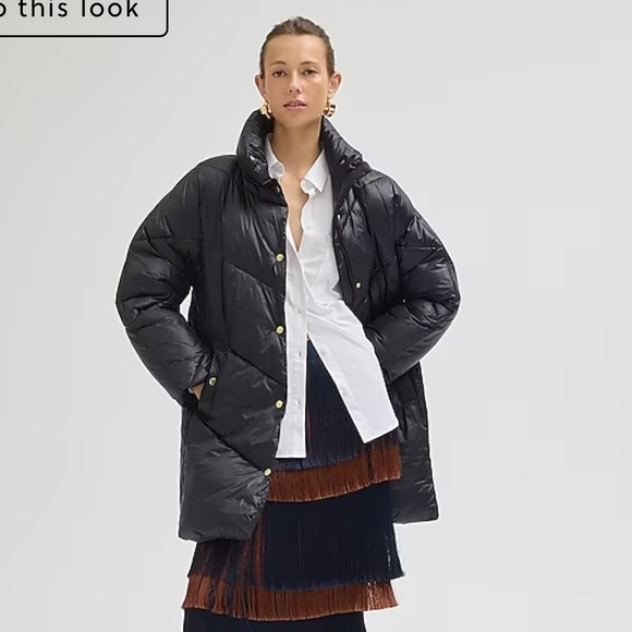 J. Crew, Villa puffer coat with PrimaLoft, Black, M - Picture 2 of 6